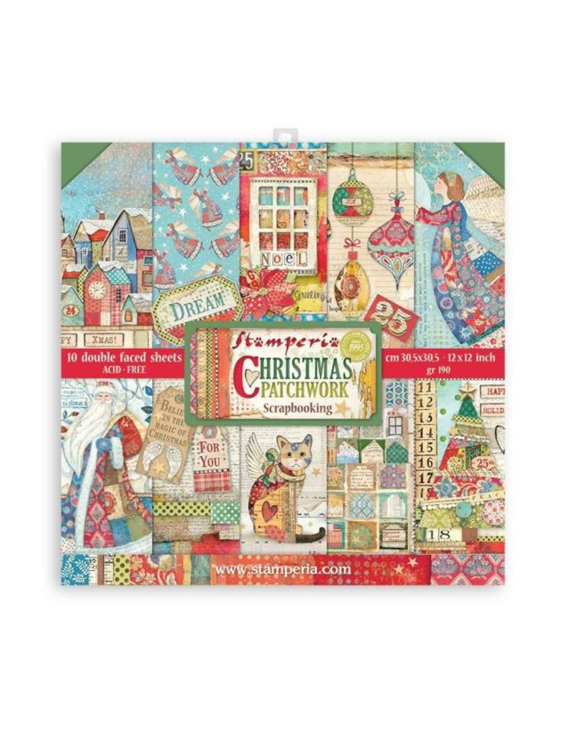 Stamperia Scrapbooking Pad 10 sheets cm 30,5x30,5 (12"x12") - Christmas Patchwork