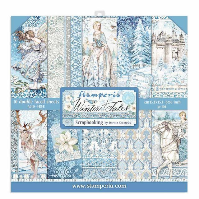 Stamperia Scrapbooking Extra small Pad 10 sheets cm 15,24x15,24 (6"x6") - Winter Tales