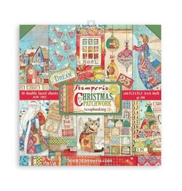 Stamperia Scrapbooking Extra small Pad 10 sheets cm 15,24x15,24 (6"x6") - Christmas Patchwork