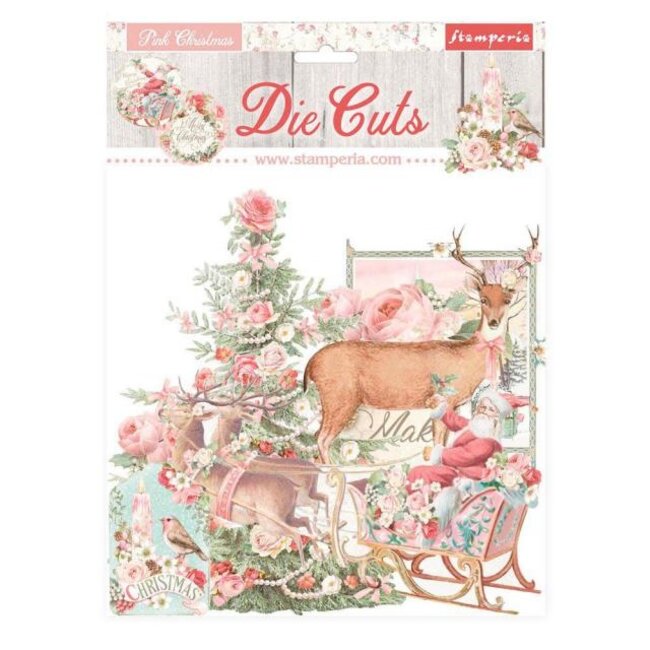 Stamperia Die cuts assorted - Pink Christmas