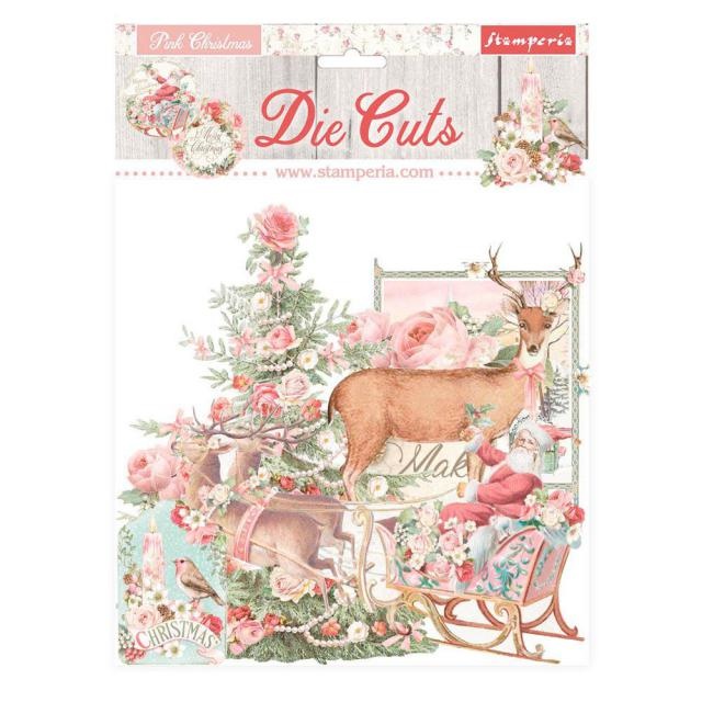 Stamperia Die cuts assorted - Pink Christmas