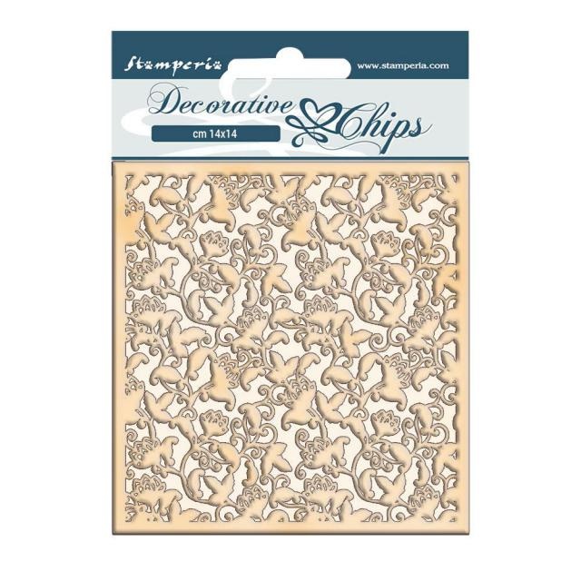 Stamperia Decorative chips cm 14x14 - Winter Tales ramage