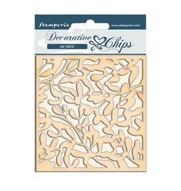 Stamperia Decorative chips cm 14x14 - Winter Tales leaves texture