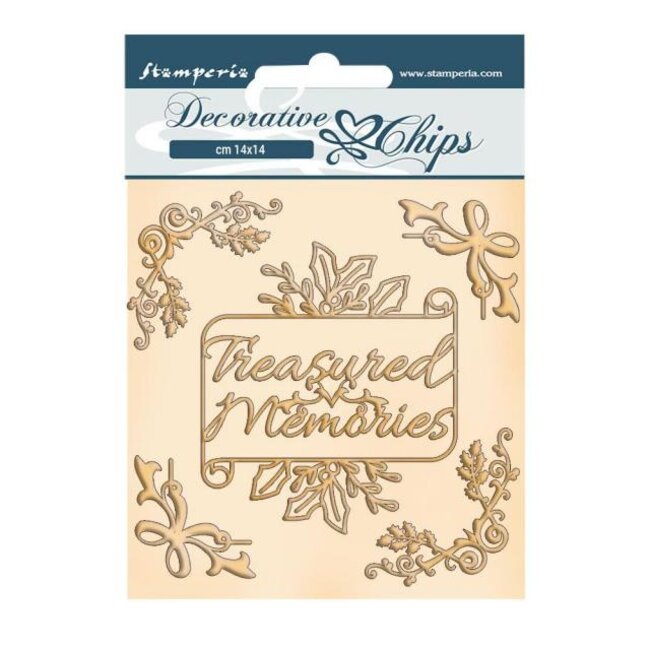 Stamperia Decorative chips cm 14x14 - Romantic Christmas memories
