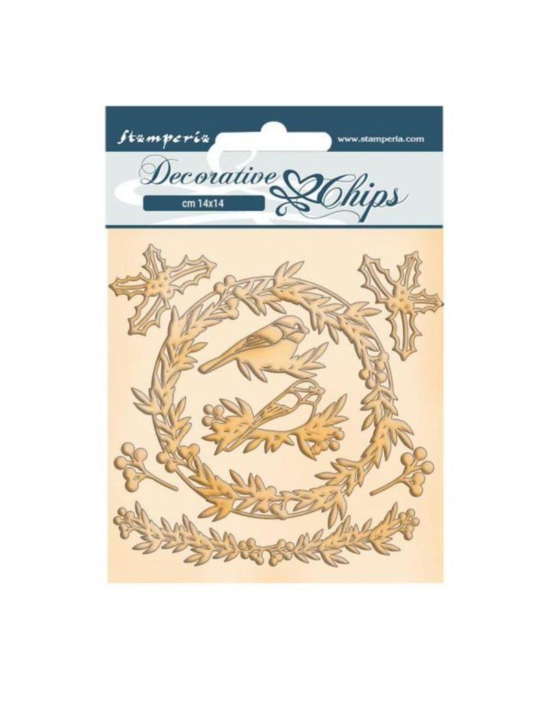 Stamperia Decorative chips cm 14x14 - Romantic Christmas Garland