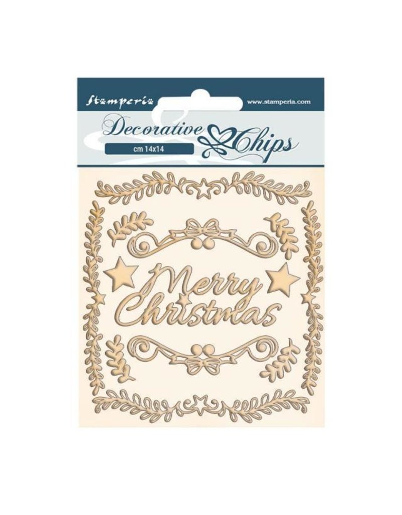 Stamperia Decorative chips cm 14x14 - Pink Christmas frames