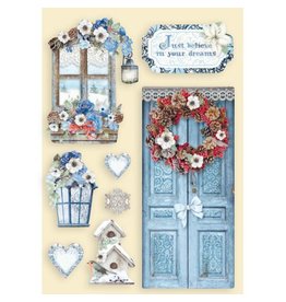 Stamperia Colored Wooden shape A5 - Winter Tales door and window