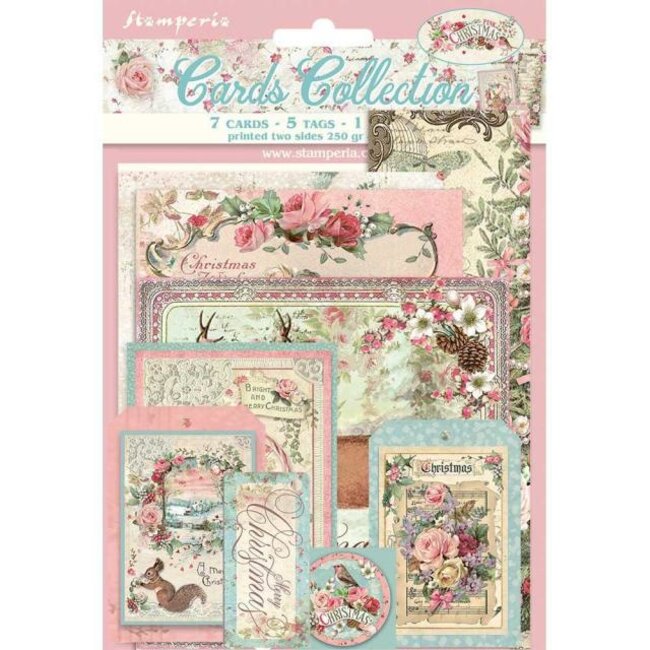 Stamperia Cards Collection - Pink Christmas