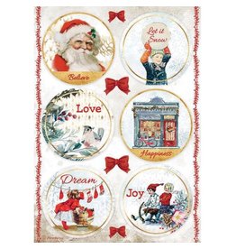 Stamperia A4 Rice paper packed - Romantic Christmas rounds