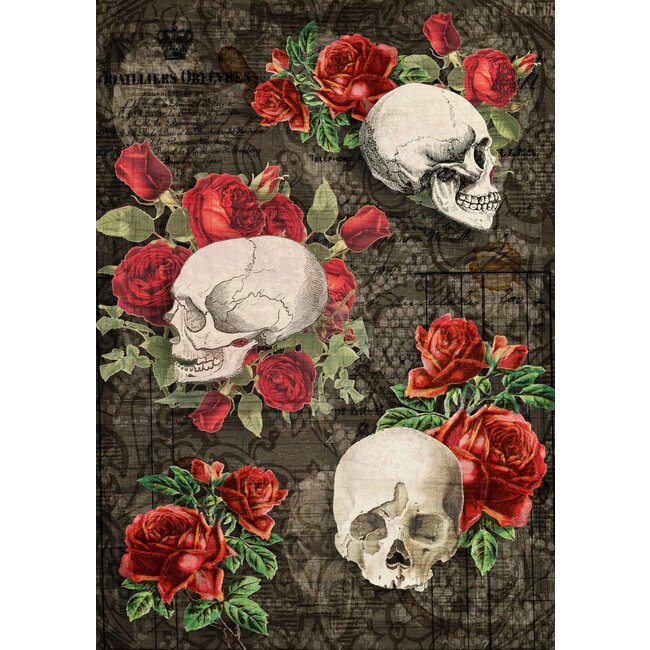 Decoupage Queen Gothic Skulls