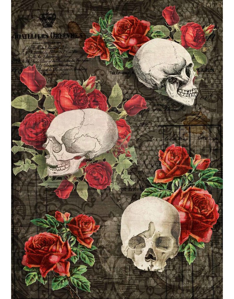 Decoupage Queen Gothic Skulls