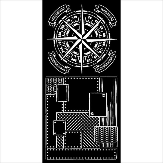 Stamperia Thick stencil cm 12X25 - Lady Vagabond Lifestyle compass