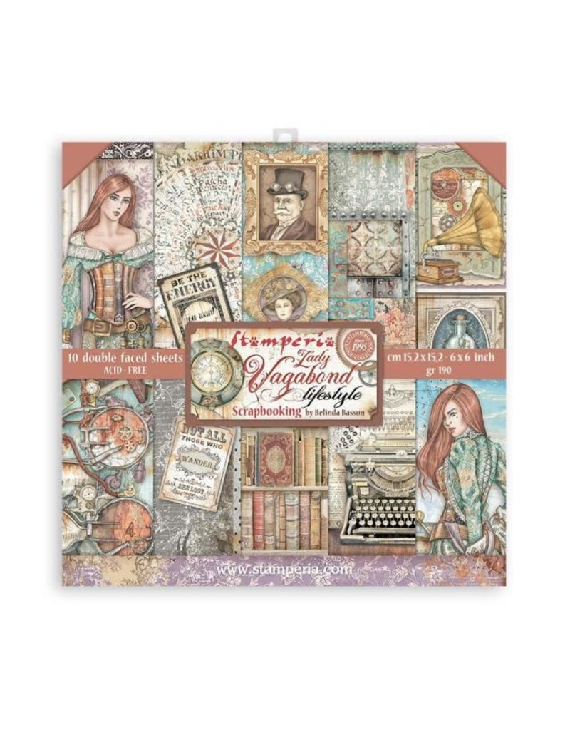 Stamperia Scrapbooking Extra small Pad 10 sheets cm 15,24x15,24 (6"x6") - Lady Vagabond Lifestyle