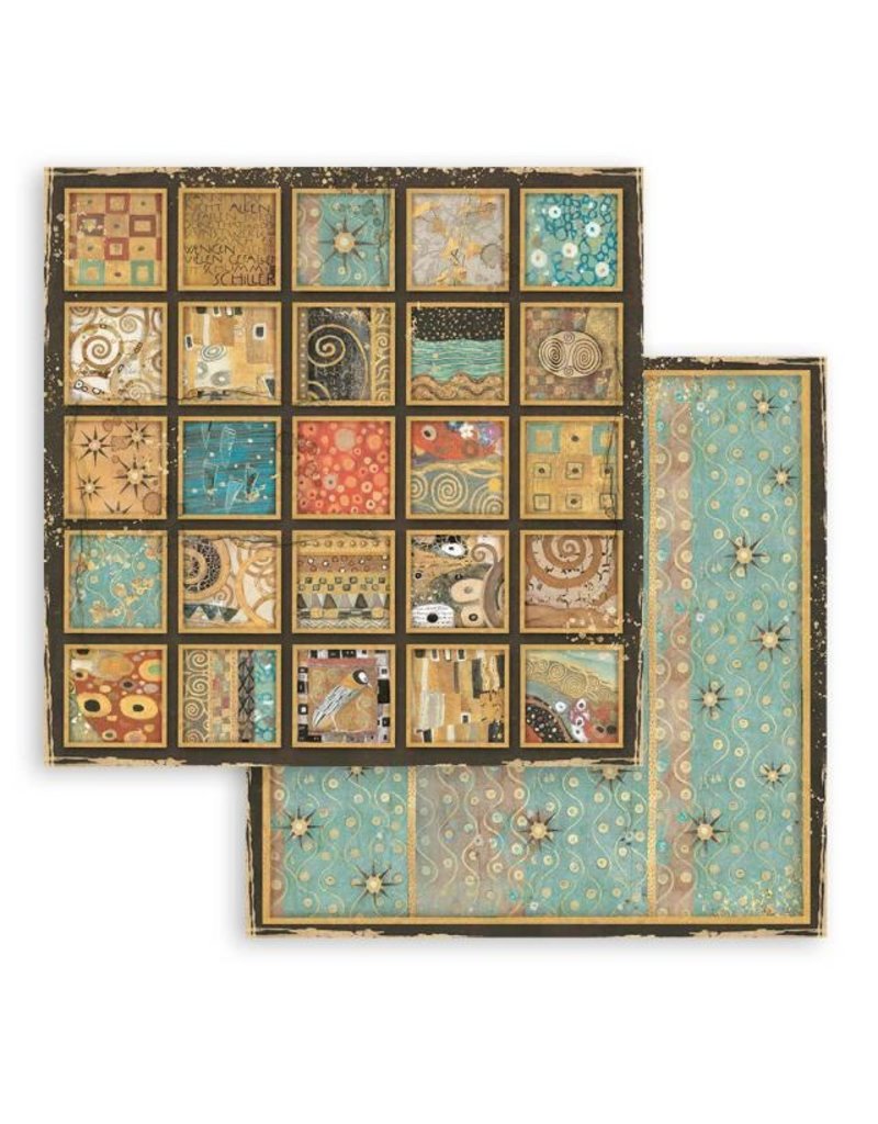 Stamperia Scrapbooking Double face sheet - Klimt square textures