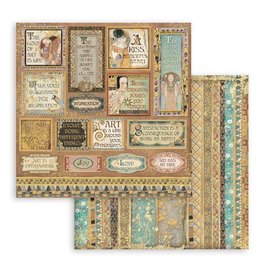 Stamperia Scrapbooking Double face sheet - Klimt Quotes and labels