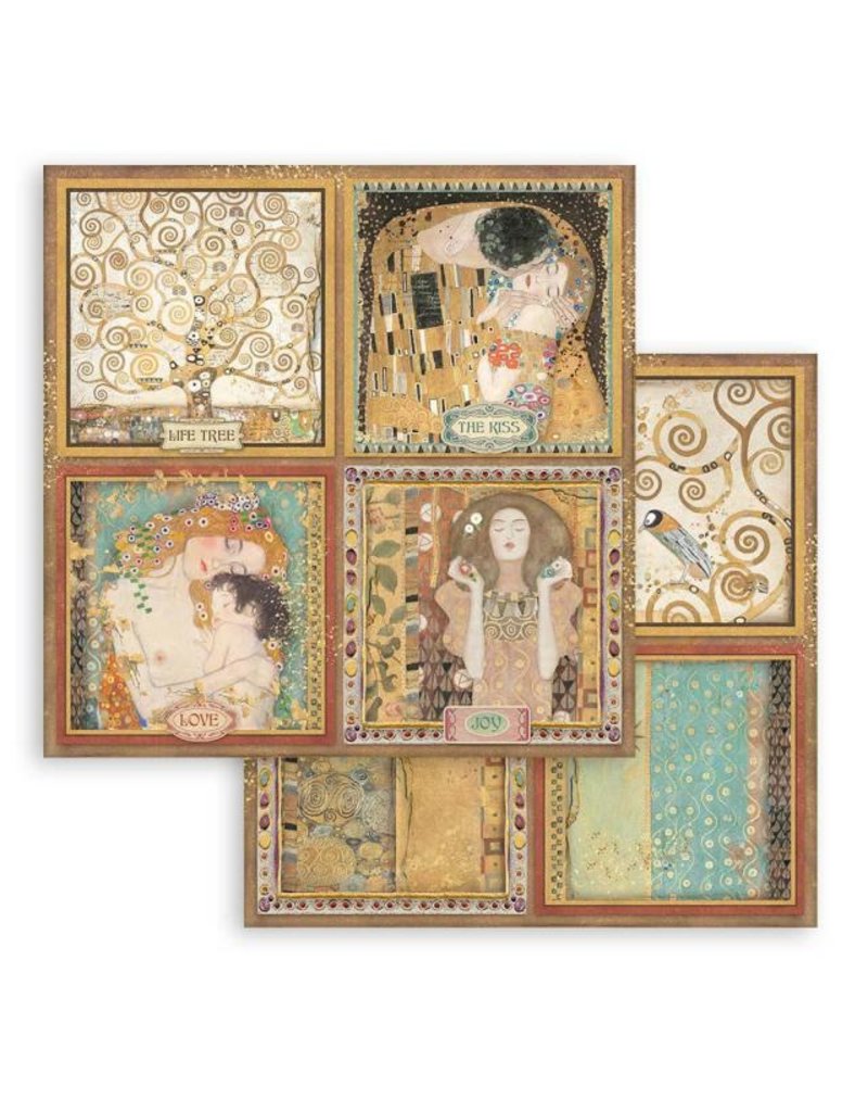 Stamperia Scrapbooking Double face sheet - Klimt 4 cards