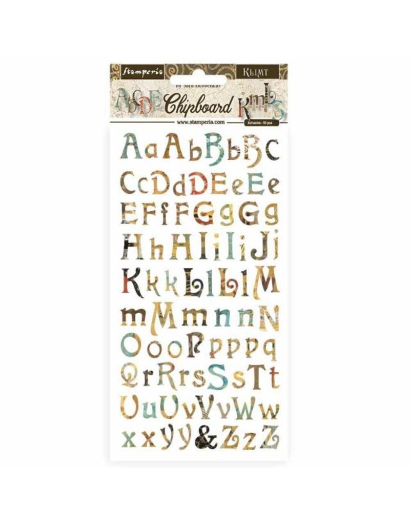 Stamperia Chipboard cm 15x30 - Klimt alphabet