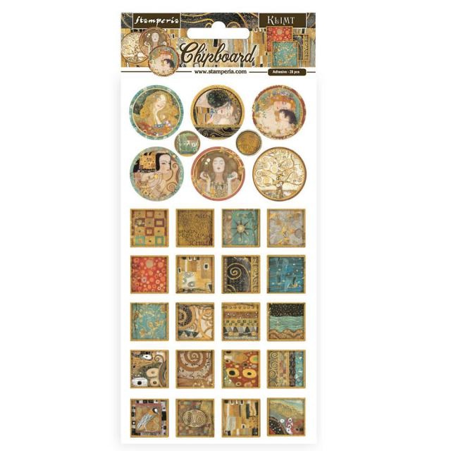 Stamperia Chipboard cm 15x30 - Klimt squares and rounds