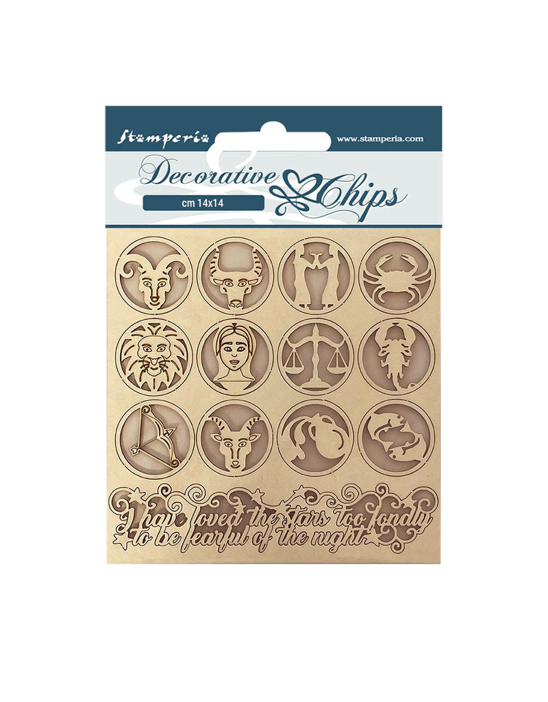 Stamperia Decorative chips cm 14x14 - Alchemy symbols