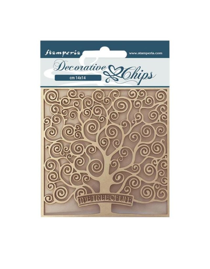 Stamperia Decorative chips cm 14x14 - Klimt The tree of life