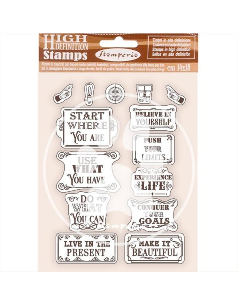 Stamperia HD Natural Rubber Stamp cm 14x18 - Lady Vagabond Lifestyle inspiring quotes