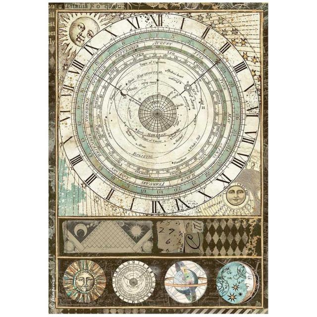 Stamperia A4 Rice paper packed - Alchemy astrolabe