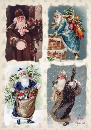 Decoupage Queen Old World Santas