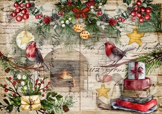 Decoupage Queen Festive Robins