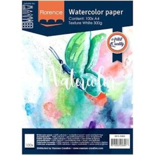Florence • Aquarelpapier texture A4 300g White 100pcs