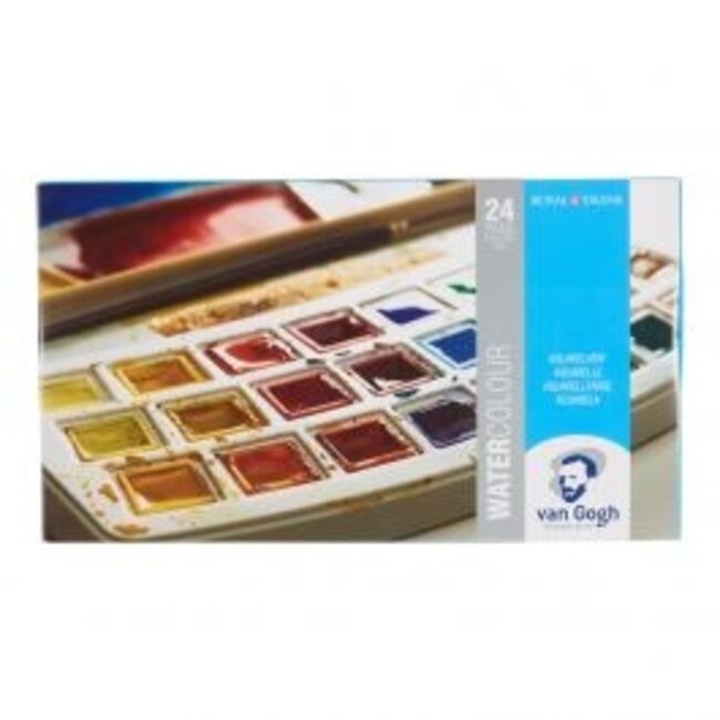 Van Gogh Van Gogh • Aquarelverf plastic case set with 24 colours in half pans