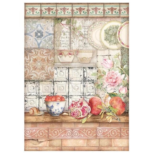 Stamperia A4 Rice paper packed - Casa Granada tiles