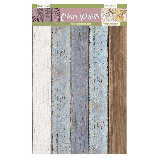 Stamperia Clear Prints: Pack 6 acetate sheet  A4 - Romantic Garden House