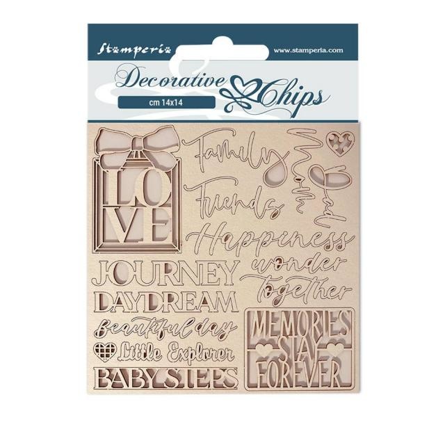 Stamperia Decorative chips cm 14x14 - DayDream writings