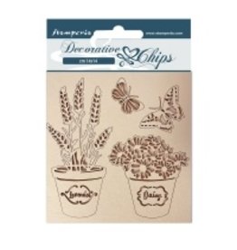 Stamperia Decorative chips cm 14x14 - Provence vases