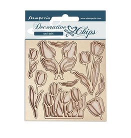 Stamperia Decorative chips cm 14x14 - Romantic Garden House flowers