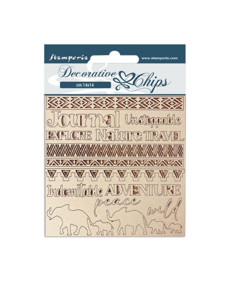 Stamperia Decorative chips cm 14x14 - Savana adventure