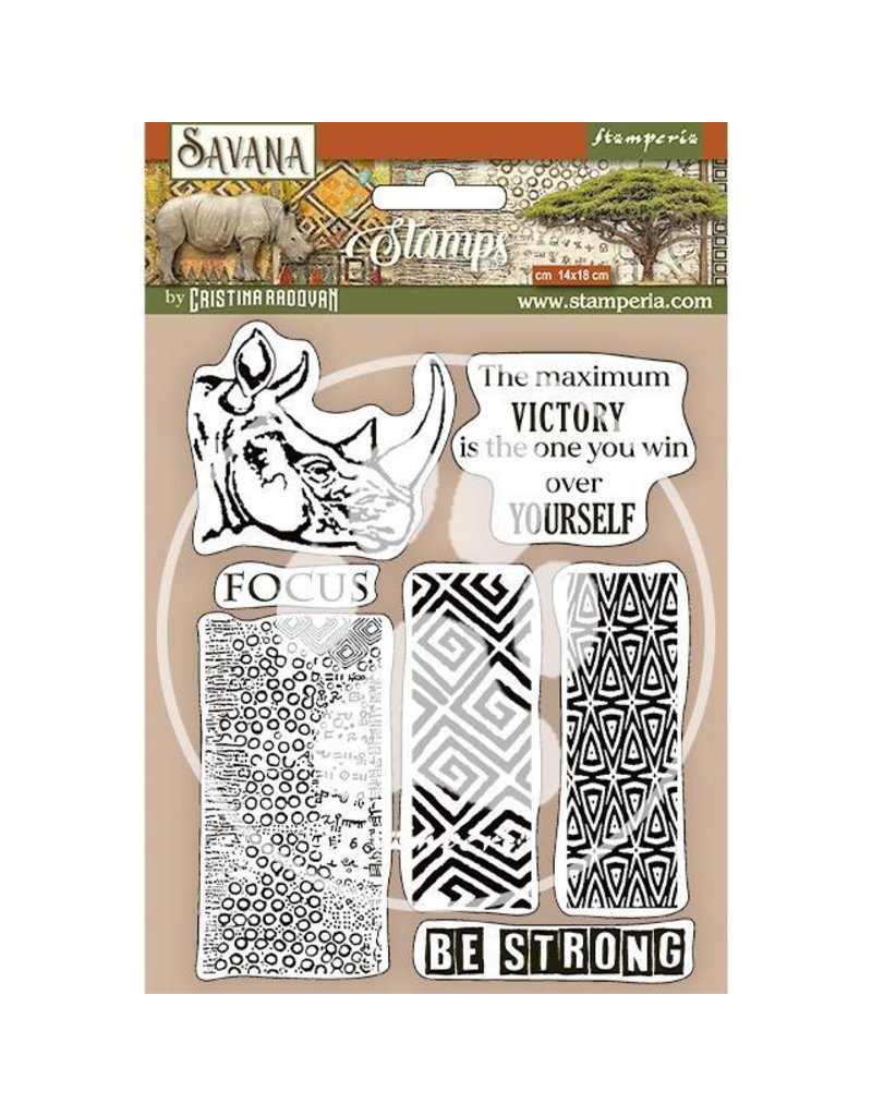 Stamperia HD Natural Rubber Stamp cm 14x18 - Savana grafiti