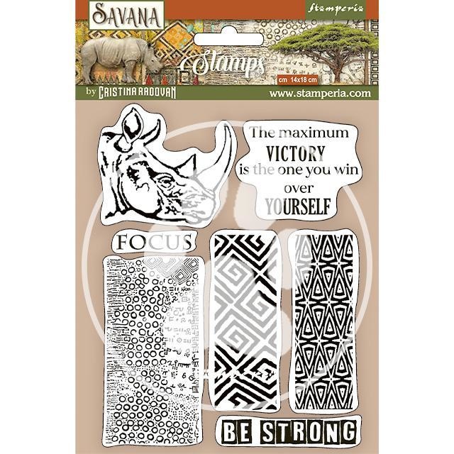 Stamperia HD Natural Rubber Stamp cm 14x18 - Savana grafiti