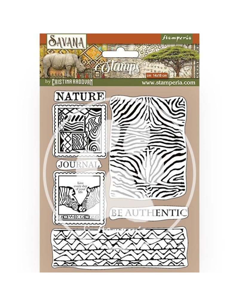 Stamperia HD Natural Rubber Stamp cm 14x18 - Savana zebra texture