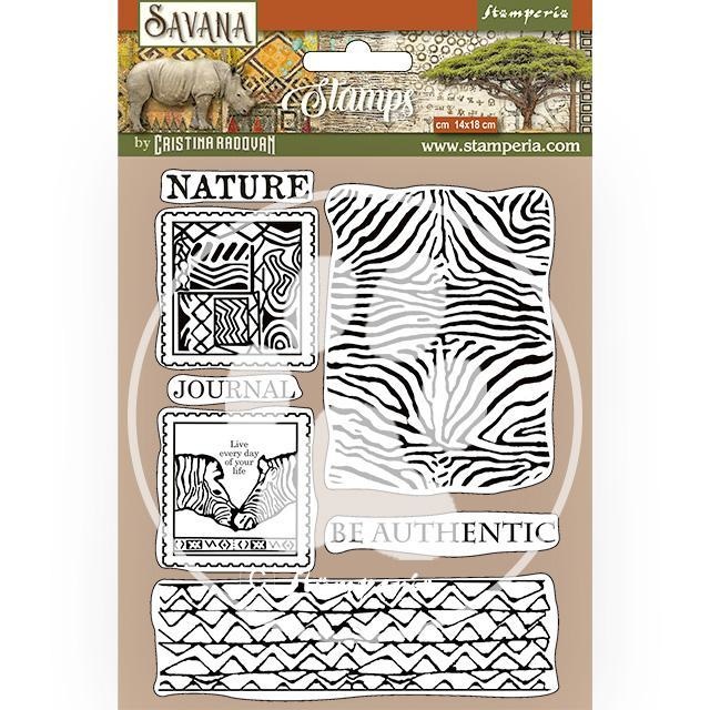 Stamperia HD Natural Rubber Stamp cm 14x18 - Savana zebra texture
