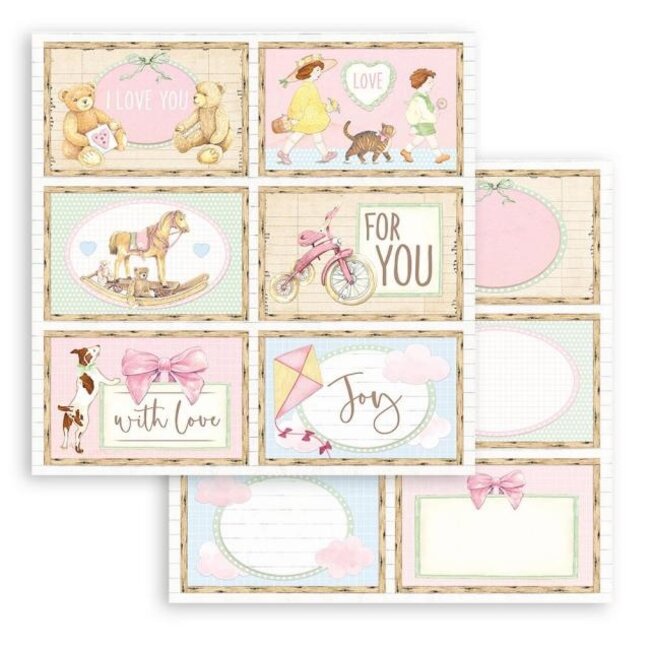 Stamperia - Bloc De Papier Scrapbooking Daydream - 15,2x15,2 Cm - 10 Feuilles Double Face 190 G/m² - Thème Bébé Et Souvenirs