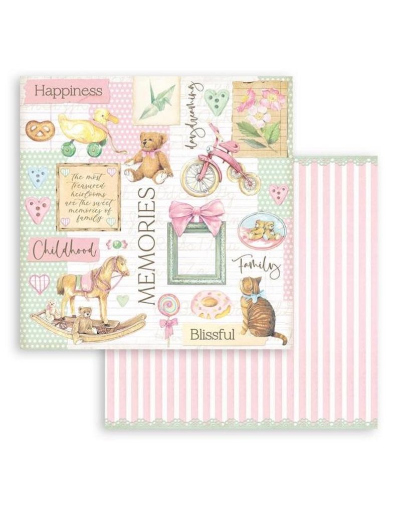Stamperia Scrapbooking Double face sheet - DayDream bear and accessories