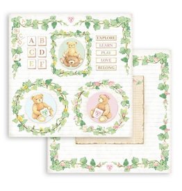 Stamperia Scrapbooking Double face sheet - DayDream bear and garlands