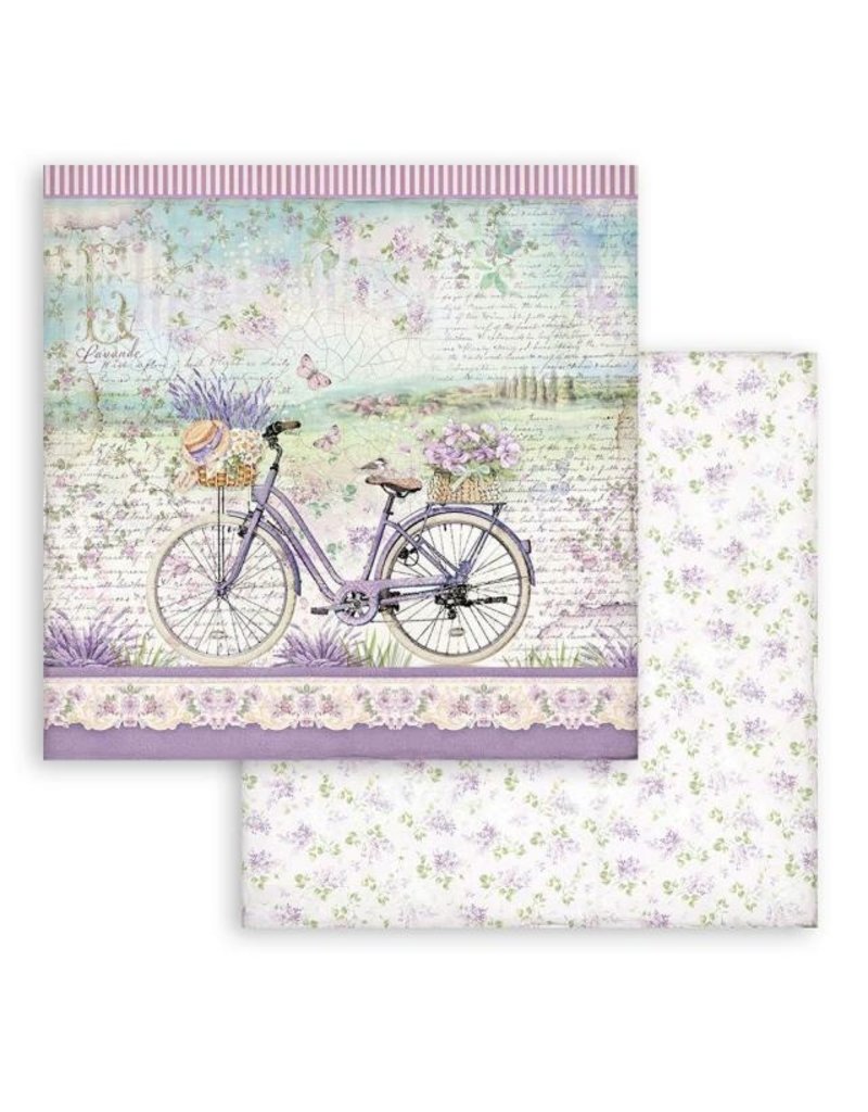 Stamperia Scrapbooking Double face sheet - Provence bicycle