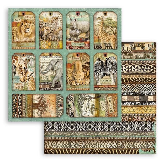 Stamperia Scrapbooking Double face sheet - Savana tags