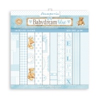 Stamperia Scrapbooking Small Pad 10 sheets cm 20,3X20,3 (8"X8") Backgrounds Selection - Baby Dream Blue