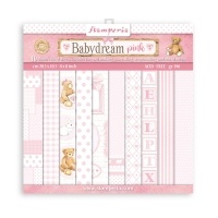 Stamperia Scrapbooking Small Pad 10 sheets cm 20,3X20,3 (8"X8") Backgrounds Selection - BabyDream Pink