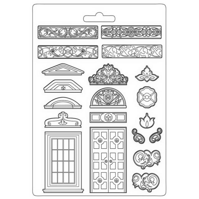 Stamperia Soft Mould A4 - Casa Granada greek and door