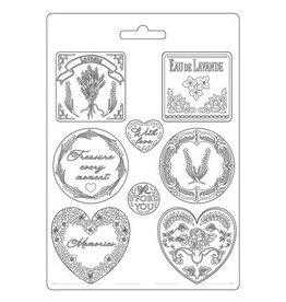 Stamperia Soft Mould A4 - Provence plates and hearts