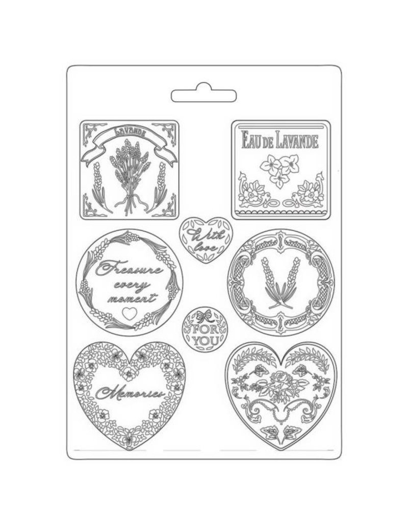 Stamperia Soft Mould A4 - Provence plates and hearts